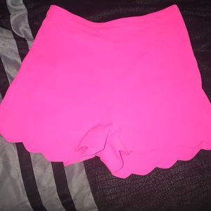 Pink scallop shorts